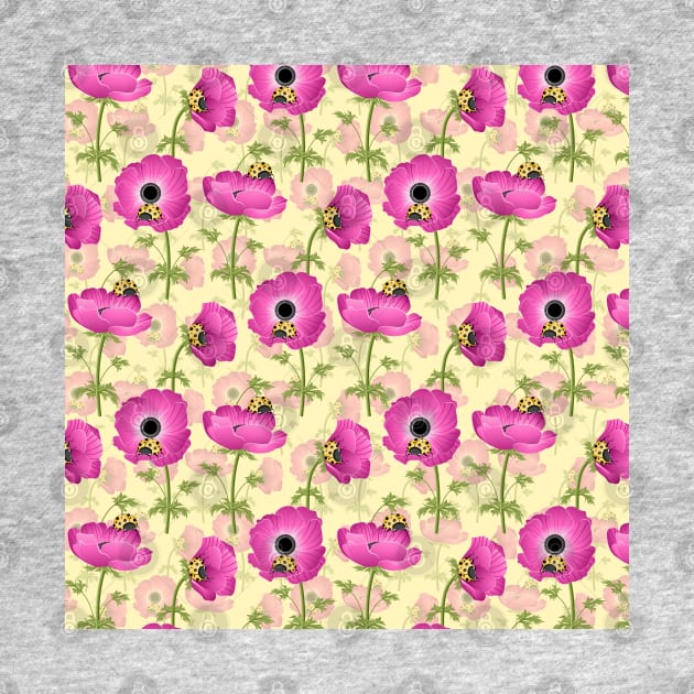 Anemone With Ladybirds by Designoholic